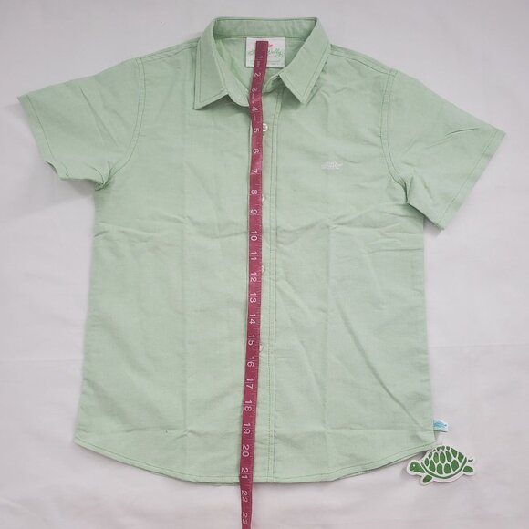 Lolly Wolly Doodle Kids Boys Light Green Poplin Woven Short Sleeve Shirt Size 6 - Picture 10 of 10